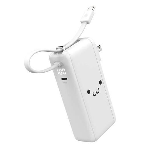 ELECOM　AC充電器・USB Type-Cケーブル一体モバイルバッテリー DE-AC15-10000･･･