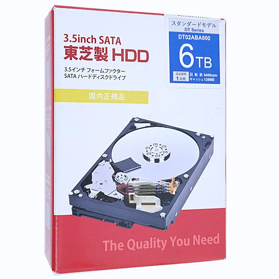 TOSHIBA HDD　DT02ABA600　6TB SATA600 5400