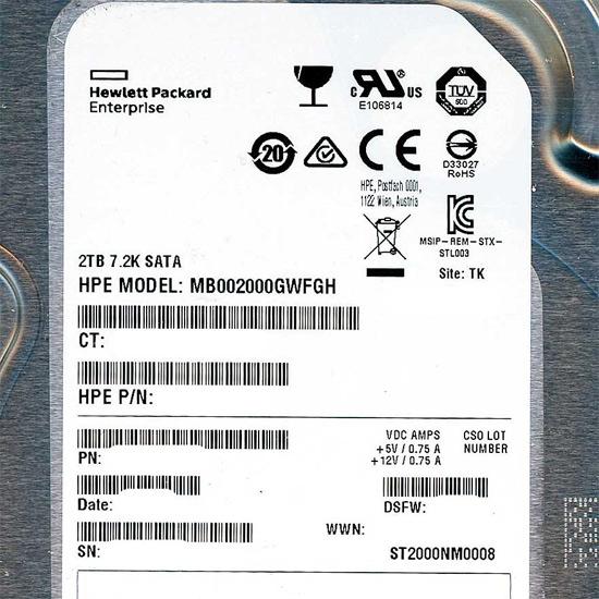 SEAGATE HDD　ST2000NM0008　2TB SATA600 7200