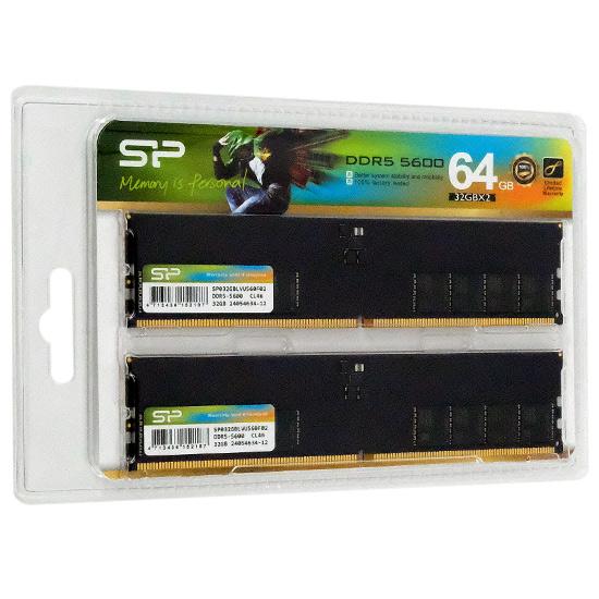 Silicon Power　デスクトップ用 SP064GBLVU560F22　DDR5 PC5-44800 32GB 2枚･･･