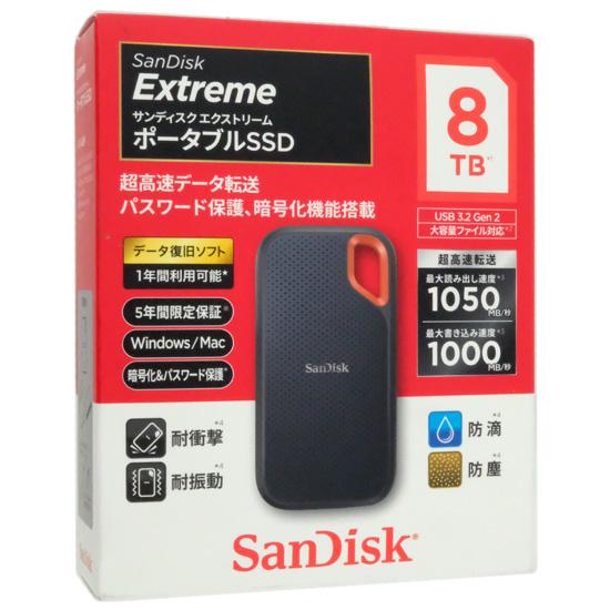 SANDISK　ポータブルSSD エクストリーム　SDSSDE61-8T00-J25　ブラック