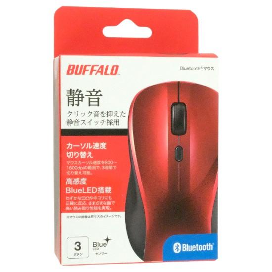 BUFFALO　BlueLED光学式マウス 静音 3ボタン BSMBB110RD　レッド