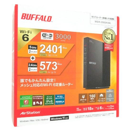 BUFFALO　Wi-Fiルーター　AirStation WSR-3000AX4L　ブラック