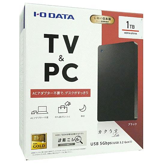 I-O DATA　ポータブルハードディスク　HDPH-UTV1K　ブラック