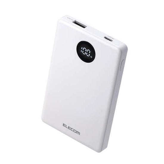 ELECOM　半固体モバイルバッテリー 5000mAh/22.5W　DE-C85-5000WH　ホワイト