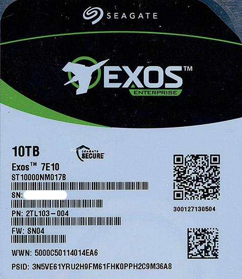 SEAGATE HDD　ST10000NM017B　10TB SATA600 7200