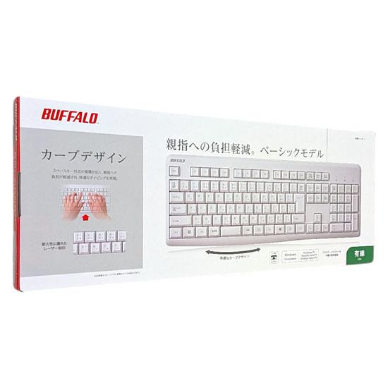 BUFFALO　USB接続 有線スタンダードキーボード　BSKBU110WH　ホワイト