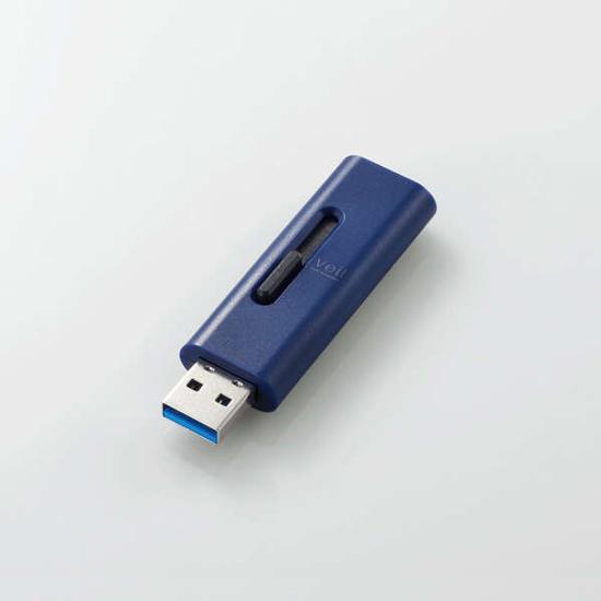 ELECOM　スライド式USB3.2(Gen1)メモリ　MF-SLU3032GBU　32GB ブルー