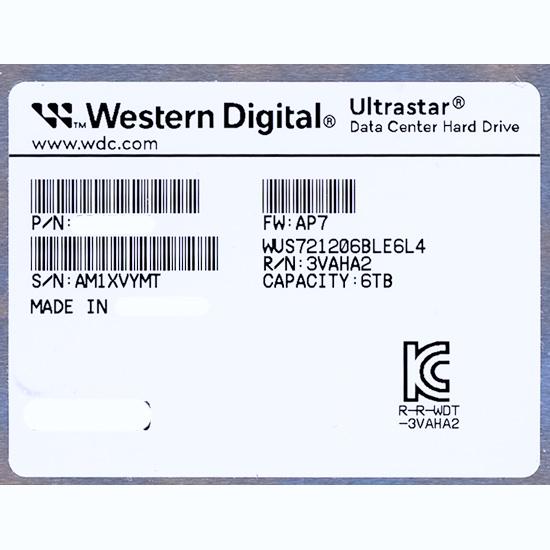 Western Digital HDD　WUS721206BLE6L4　6TB SATA600 7200