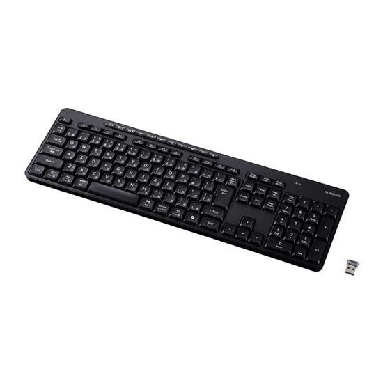 ELECOM　USB無線 ＆ Bluetooth 静音フルキーボード　TK-QT11FMMBK　ブラック