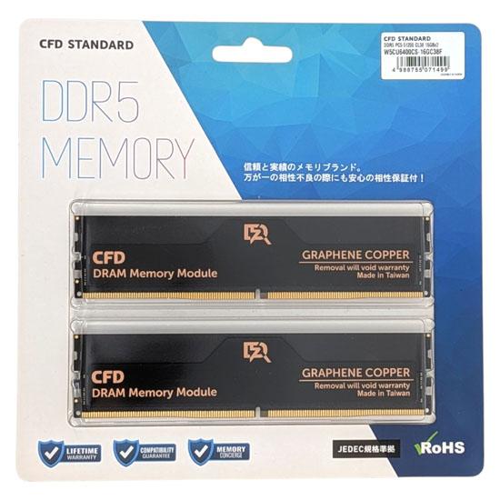 CFD　デスクトップ用 W5CU6400CS-16GC38F　DDR5 PC5-6400 PC5-51200 16GB 2枚･･･
