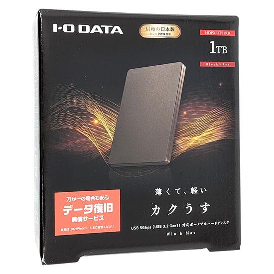 I-O DATA　ポータブルハードディスク カクうす　HDPX-UTS1KB　Black×Red