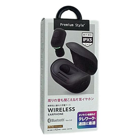 PGA　片耳ワイヤレスイヤホン Premium Style　PG-BTE13BC1BK　ブラック