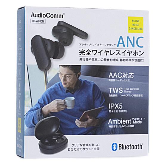 オーム電機　完全ワイヤレスイヤホン AudioComm　HP-W800N　ブラック