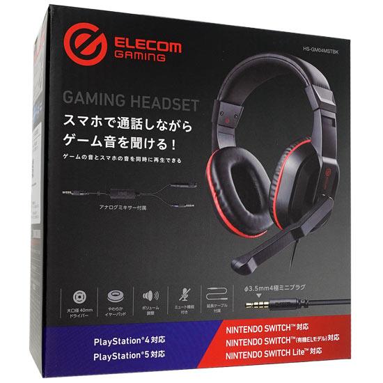 ELECOM　両耳小型4極ゲーミング有線ヘッドセット HS-GM04MSTBK　ブラック