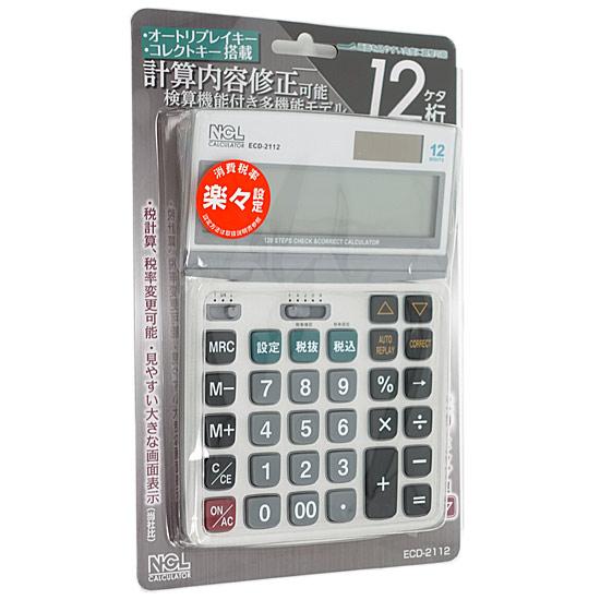 ナカバヤシ　電卓デスクトップ多機能タイプM　ECD-2112S