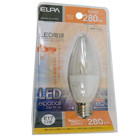 ELPA　LED電球 エルパボール LDC4CL-E17-G351　電球色
