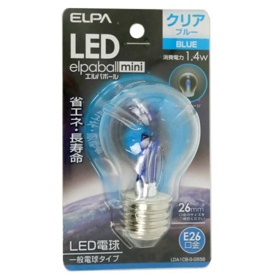ELPA　LED電球 エルパボールmini　LDA1CB-G-G558　青色 商品画像1：オンラインショップ　エクセラー