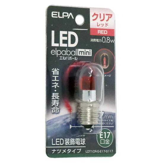 ELPA　LED電球 エルパボールmini LDT1CR-G-E17-G117　赤色