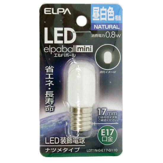 ELPA　LED電球 エルパボールmini LDT1N-G-E17-G110　昼白色