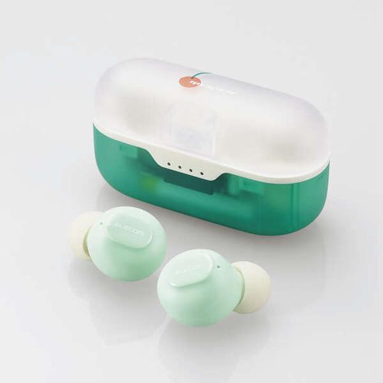 ELECOM　完全ワイヤレスBluetoothヘッドホン　LBT-TWS16CSGN　メロン