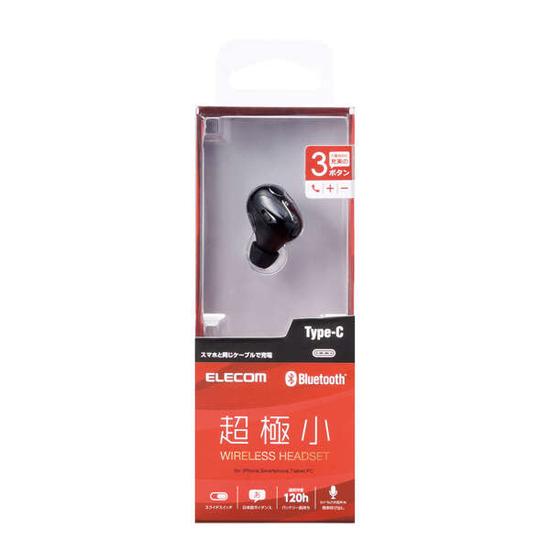 ELECOM　超極小Bluetoothハンズフリーヘッドセット　LBT-HSC30MPBK　ブラック 商品画像2：オンラインショップ　エクセラー