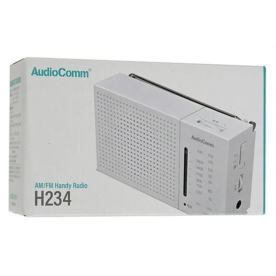 オーム電機　AudioComm AM/FMハンディラジオ　RAD-H234N-W　ホワイト