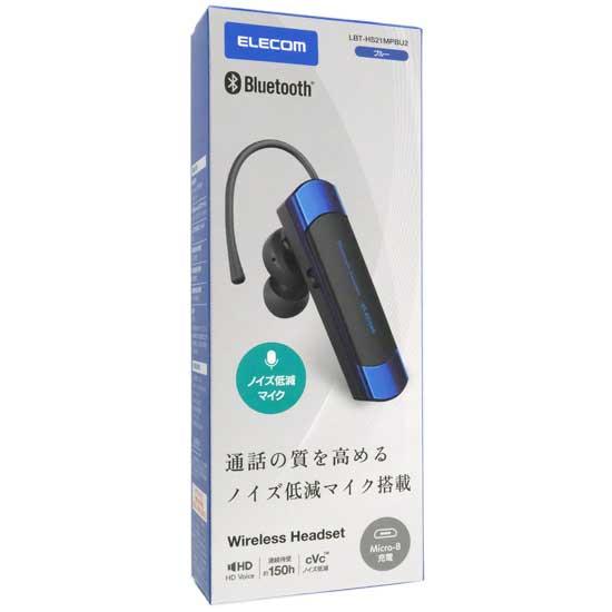 ELECOM　耳掛け型 Bluetoothワイヤレスヘッドセット　LBT-HS21MPBU2　ブルー