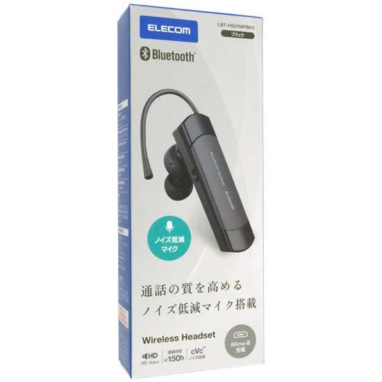 ELECOM　耳掛け型 Bluetoothワイヤレスヘッドセット　LBT-HS21MPBK2　ブラッ･･･