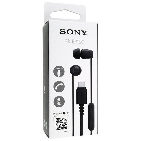 SONY製　Type-C接続 ステレオヘッドホン IER-EX15C (B)　ブラック