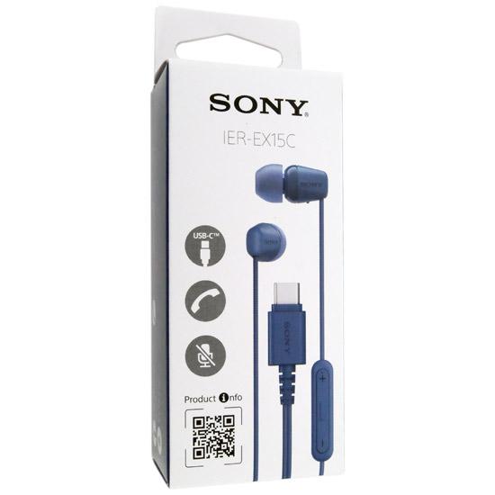 SONY製　Type-C接続 ステレオヘッドホン IER-EX15C (L)　ブルー