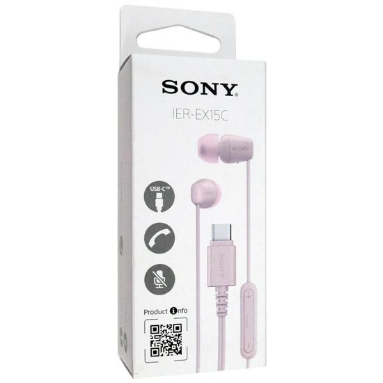 SONY製　Type-C接続 ステレオヘッドホン IER-EX15C (P)　ピンク