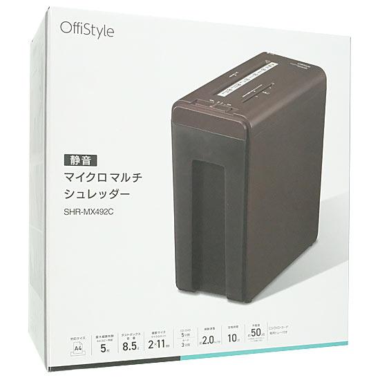 OHM　静音マイクロマルチシュレッダー OffiStyle　SHR-MX492C　ブラウン