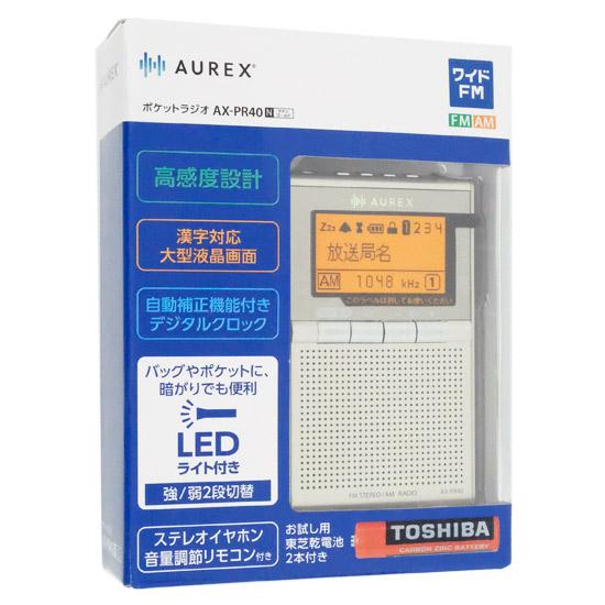 TOSHIBA　LEDライト付きポケットラジオ AUREX　AX-PR40(N)　サテンゴールド