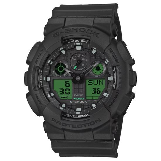 CASIO　腕時計 G-SHOCK BLACK AND ELECTRO GREEN　GA-100BEG-1AJF