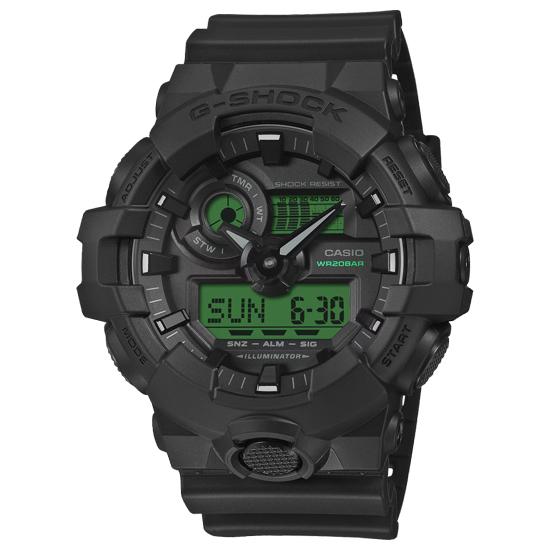 CASIO　腕時計 G-SHOCK BLACK AND ELECTRO GREEN　GA-700BEG-1AJF