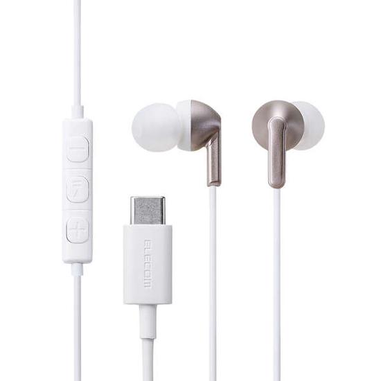ELECOM　マイク付き 有線イヤホン USB Type-C カナル型　EHP-DF19CMGD　ロー･･･