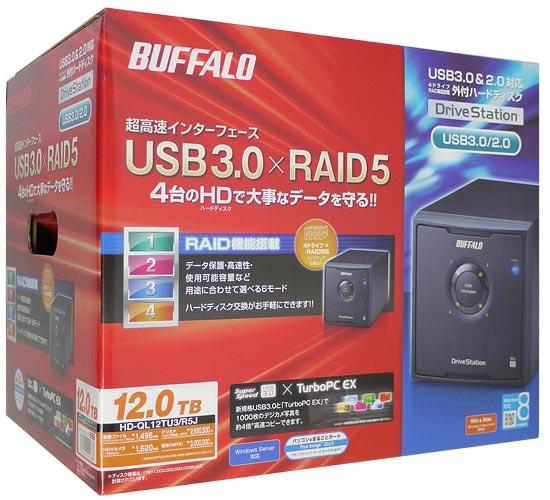 BUFFALO製外付HD　HD-QL12TU3/R5J　USB2.0/USB3.0　12TB