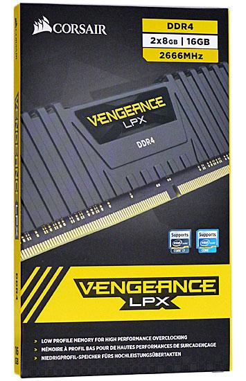 Corsair　CMK16GX4M2A2666C16　DDR4 PC4-21300 8GB 2枚