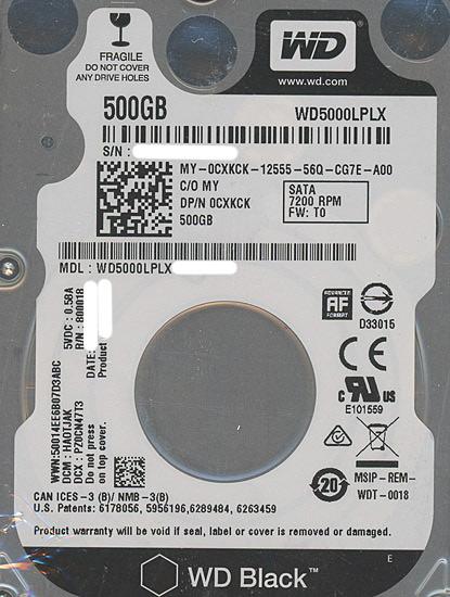 Western Digital製HDD　WD5000LPLX　500GB SATA600