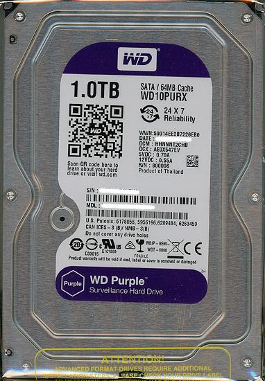 Western Digital製HDD　WD10PURX　1TB SATA600