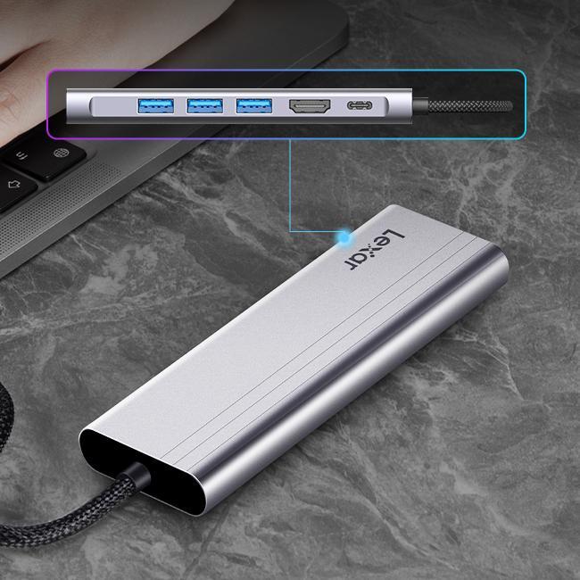  Lexar H31 7-in-1 USB-C Hub ドッキングステーション HDMI 4K 60Hz 7-in-1 OTG USB C ハブ マルチポートアダプター ドングル USB 3.2ポート HDMI 100W PD SD TFカードリーダー 商品画像3：FAST-Online
