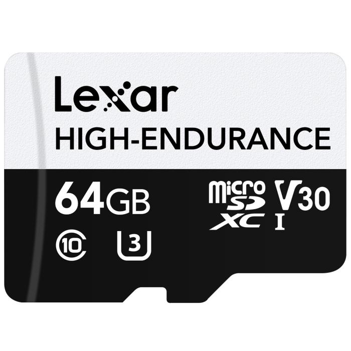 Lexar HIGH-ENDURANCE microSDHCカード 高耐久性 UHS-I U1 Class10 V30 4K 最大読込100MB/s LMSHGED064G-BCNNG 商品画像1：FAST-Online