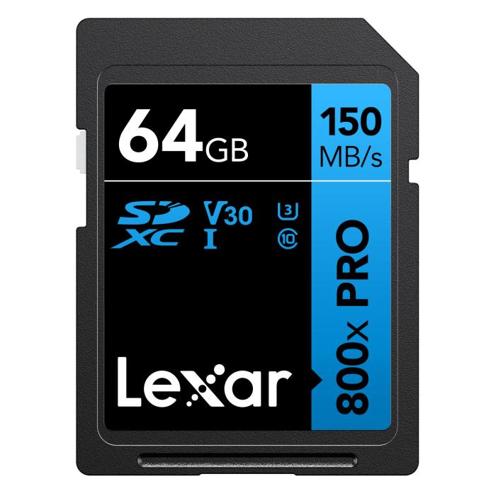 Lexar SDXCカード 800x PRO UHS-I Class10 U3 V30 最大読み出し150MB/s 最大書き込み45MB/s 10年限定保証 国内メーカーサポート可 (64, GB) LSD0800P064G-BNNNG 商品画像1：FAST-Online