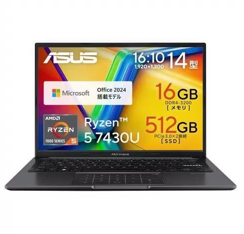 �V�i���J����ASUS  Vivobook M1405YA-R5YAWS[14�^ | WUXGA | Ryzen 5 | 16GB | 512GB | Windows 11 Home | Office H&B 2024 | �C���f�B�[�u���b�N]
