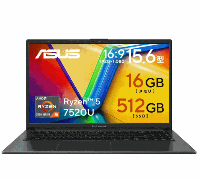 �V�i���J���� ASUS Vivobook Go 15 E1504FA 15.6�^Ryzen 5 7520U ������16GB SSD512GB Windows11 Office��  E1504FA-R5165BLRAD