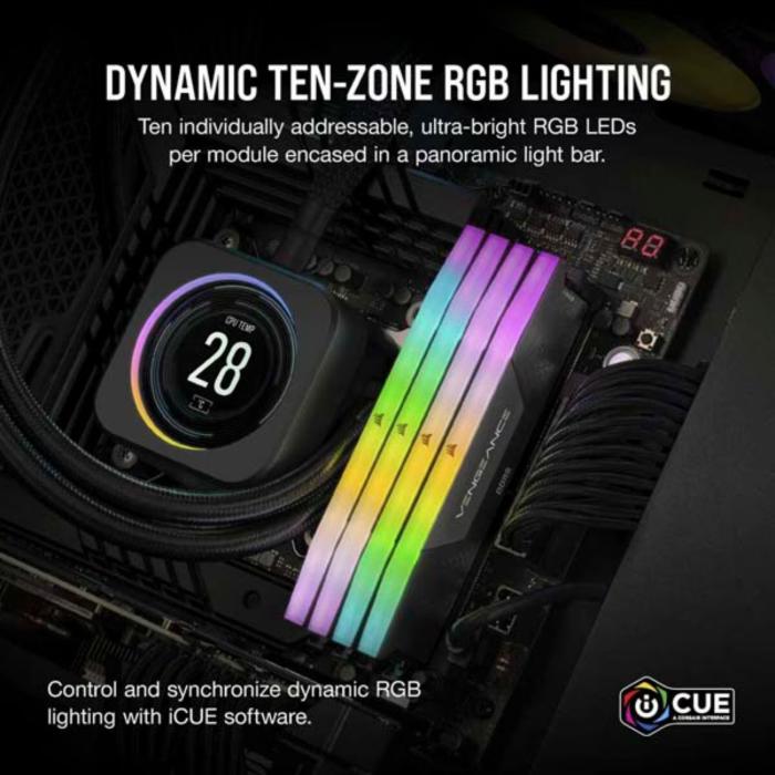 Corsair VENGEANCE RGB 32GB(16GBx2) DDR5 6400MHz(PC5-51200) CMH32GX5M2B6400C32 [DDR5 PC5-51200 16GB 2枚組] デスクトップ用メモリ MM8387 商品画像6：パソコンパーツのグラプラス