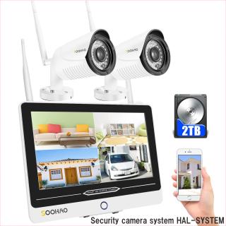 SOOHAO WIFI 防犯カメラ２台 セット モニター付き　容量 2T 人気 SOOHAO WIFI 防犯カメラ 2台 セット 2TB 300万画素 録音機能 12インチ