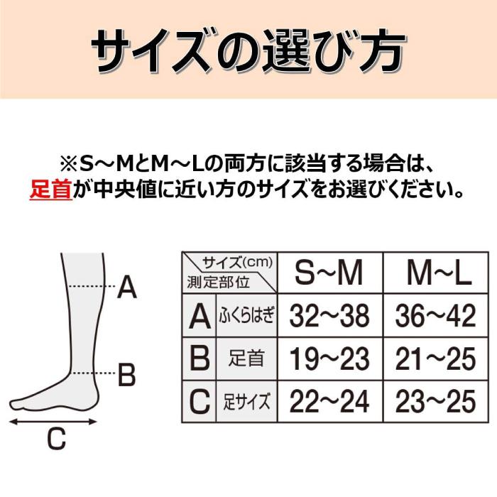 【SMサイズ】美脚ショートストッキング スリムウォーク ひざ丈 着圧 ソックス 美脚 ピップ むくみ 商品画像4：HOTMART PLUS