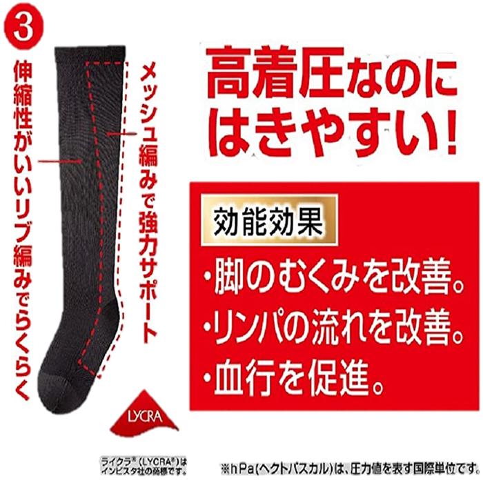 【SMサイズ】メディカルリンパ（ハイソックス）  スリムウォーク 着圧 ソックス 美脚 ピップ むくみ 商品画像7：HOTMART PLUS